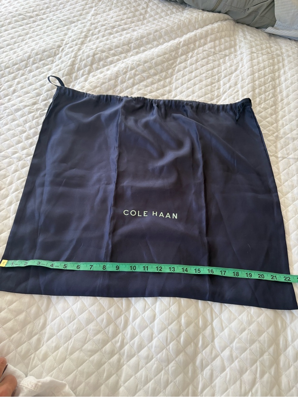 Cole Haan Navy Drawstring Shoe Dust Bag
